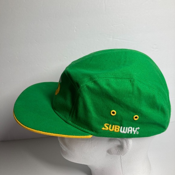 Subway Restaurant Cap Hat Green Yellow Logo‎ SnapBack Employee Sandwich Worker - Picture 7 of 16